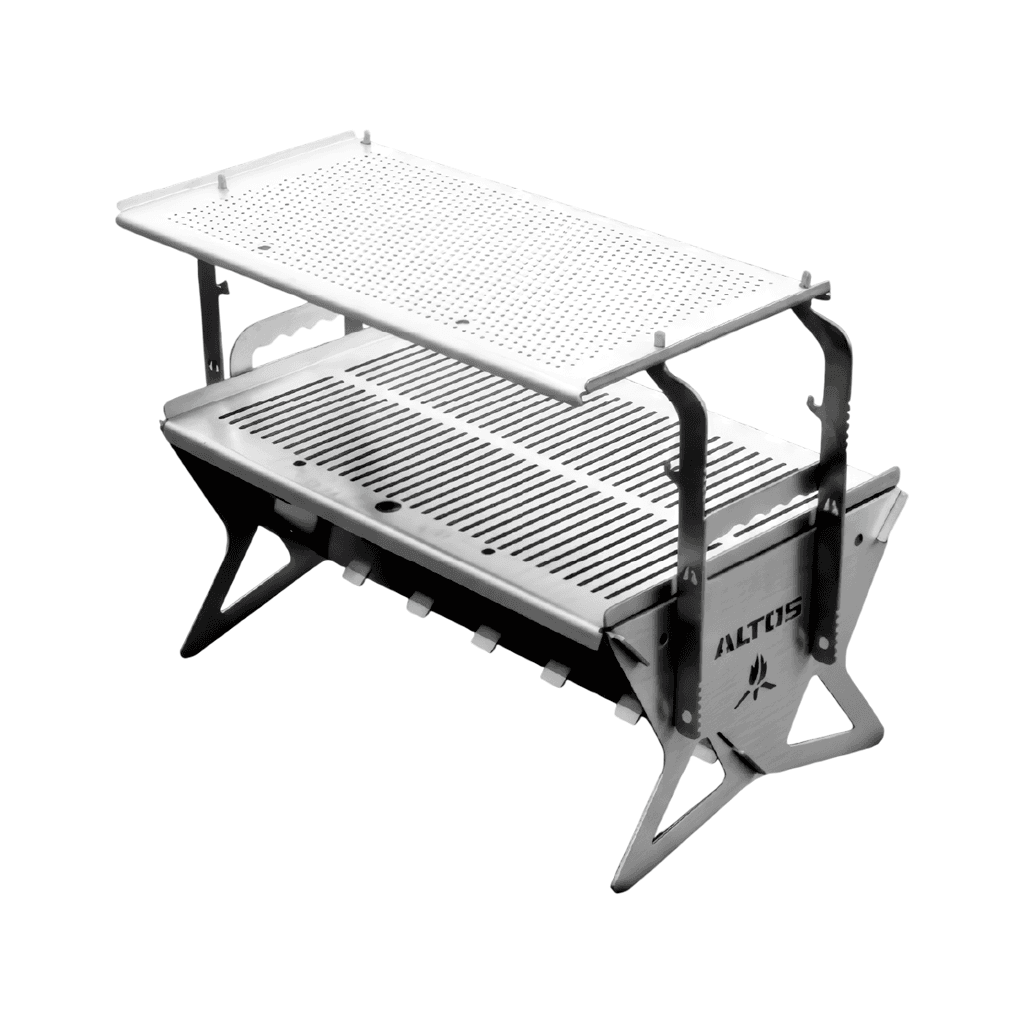 Parrilla Maletin Acero Inox 55 x 35 x 3mm + Repisa
